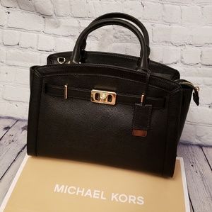 NWT Michael Kors Karson Black Leather Satchel